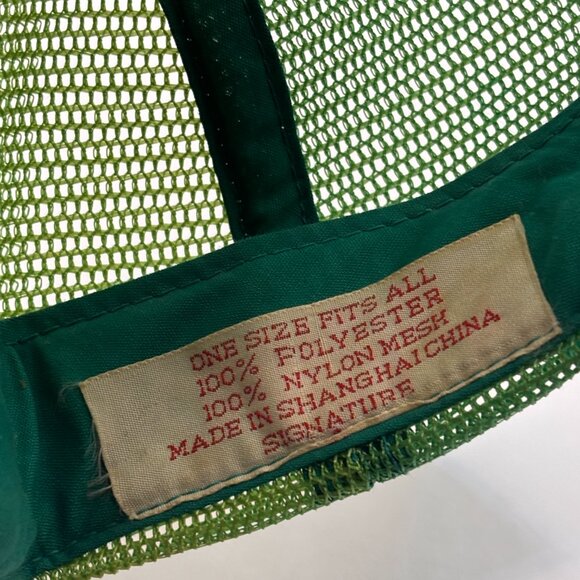 Vtg 80s Keleny's Top Soil Madison, WI Snapback Trucker Rope Hat Green Mesh Back - Picture 7 of 9